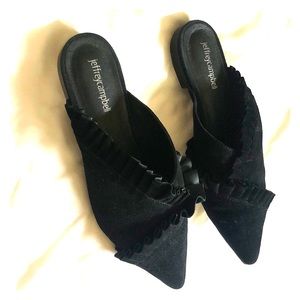 Jeffrey Campbell Lacy Ann Ruffle soft suede Mule